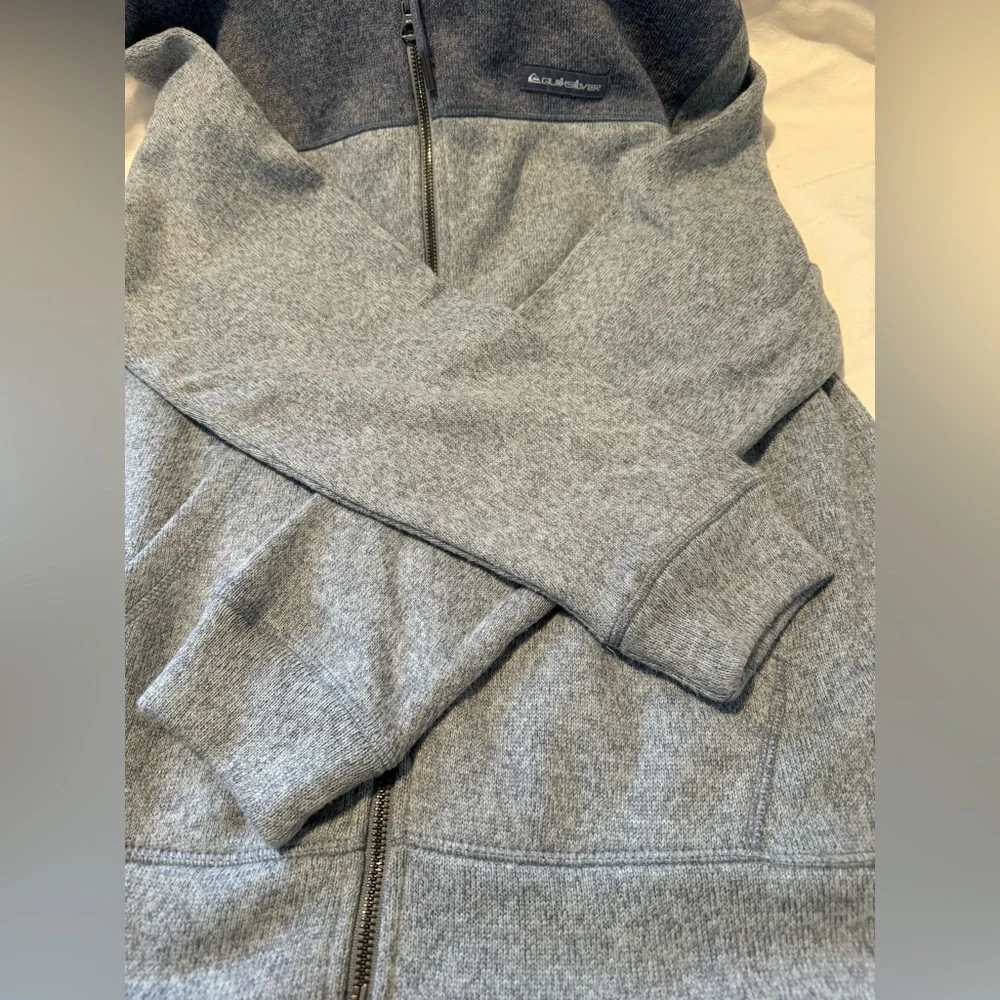 Quiksilver Men’s Fleece Pullover Hoodie Gray Size Large L Surf Skate Outdoor - Picture 8 of 8
